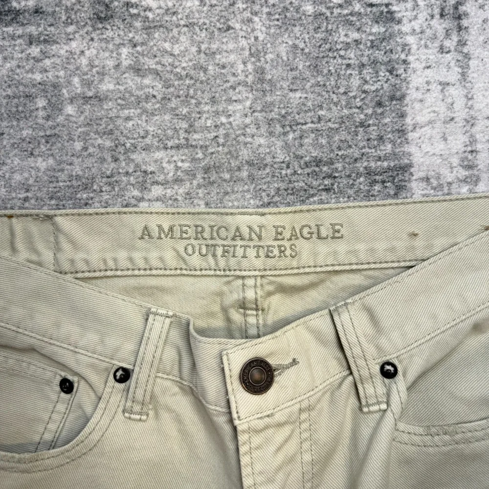 American Eagle Jeans Mens 32x30 Sand Beige‎ Slim Straight 5 Pocket Casual Y2K